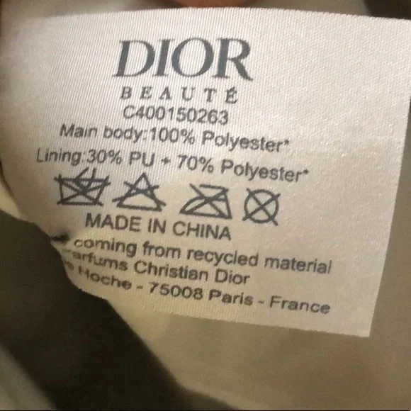 Dior Beauty Pouch Makeup Bag Light Grey Medium Canvas Authentic - Picture 13 of 15